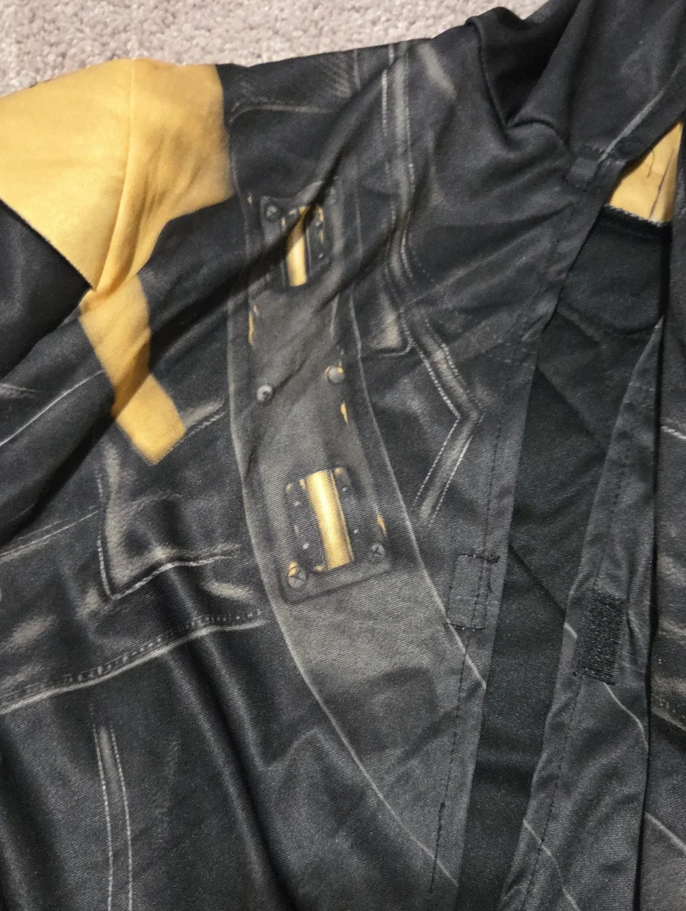 Marvel Avengers Endgame Hawkeye Ronin Black Hooded Utility Jacket with Gold Trim
